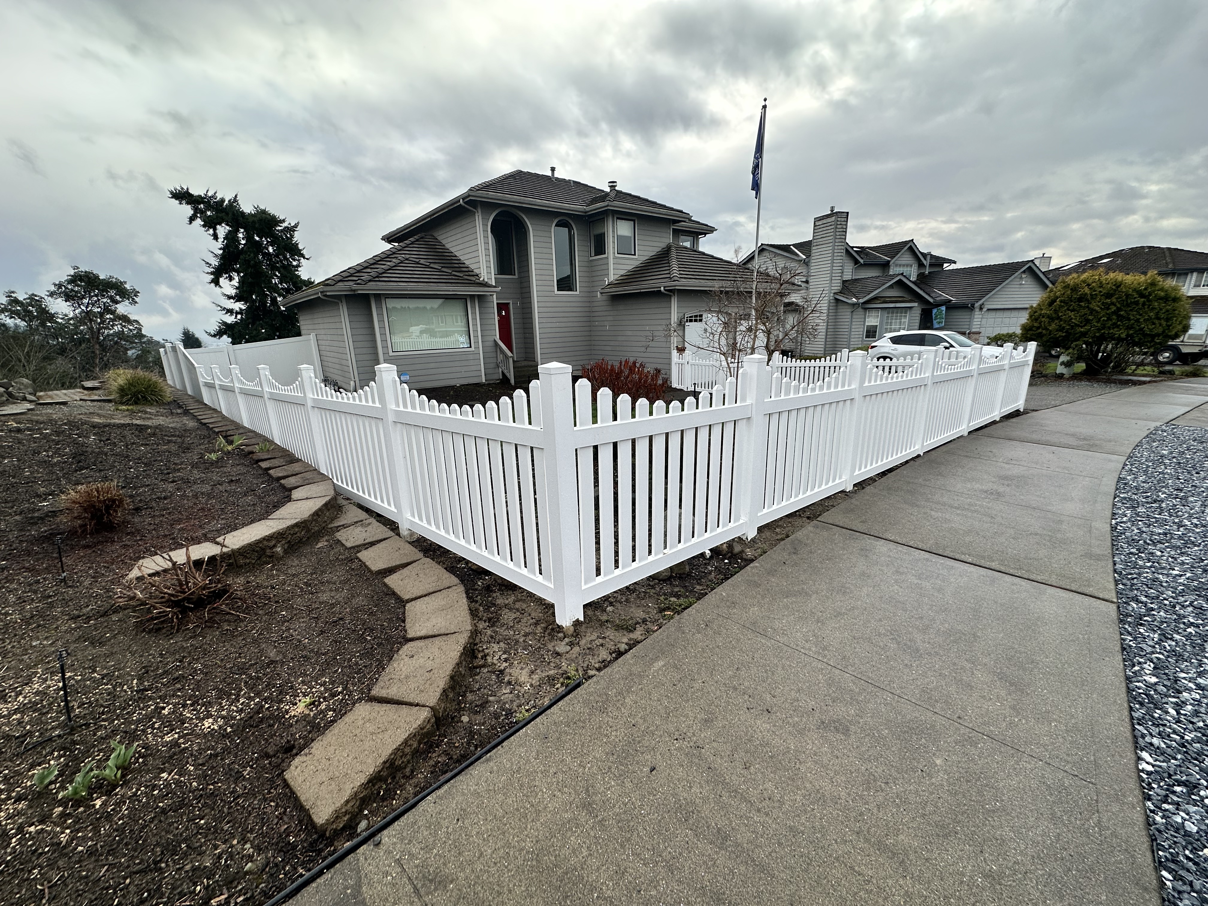 White Vinyl Picket Fence